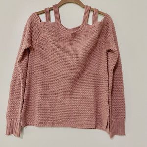 Aeropostale Sparkley Mauve Pink Sweater with Two Strap Shoulders Size Medium
